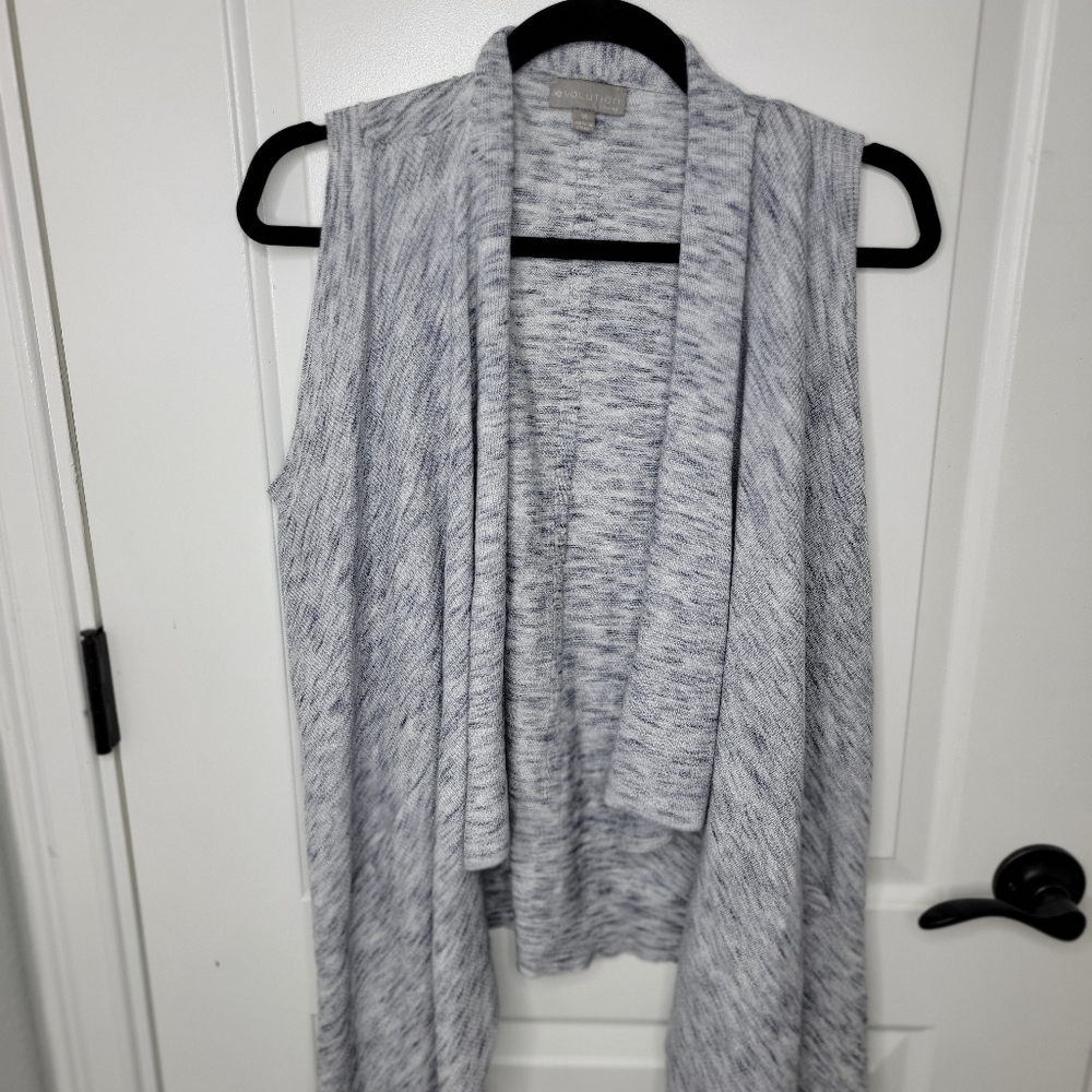 Evolution grey blue swing sweater size M
